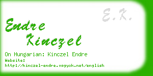 endre kinczel business card